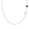 Personalized 1 Letter & 1 Grand Sapphire Adelaide Mini Necklace in 14k Gold (September)