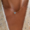 Grand 1 Nantucket Blue Topaz Adelaide Mini Necklace in 14k Gold (December)