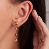 Personalized Grand 4 Birthstone Earrings in 14k Gold