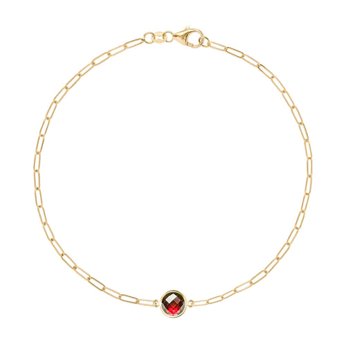 Grand 1 Garnet Adelaide Mini Bracelet in 14k Gold (January)
