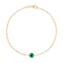 Grand 1 Emerald Adelaide Mini Bracelet in 14k Gold (May)