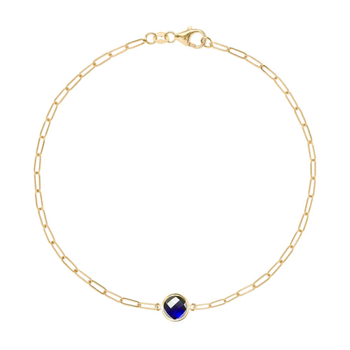 Grand 1 Sapphire Adelaide Mini Bracelet in 14k Gold (September)