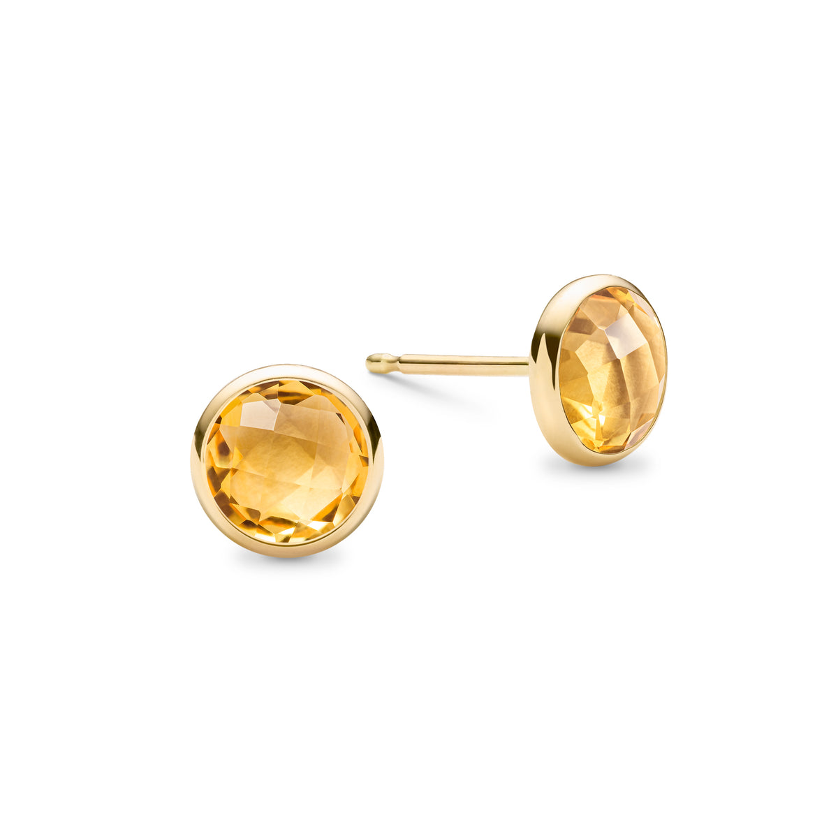 Gold Citrine Stud Earrings, 2024 14K Yellow Gold Genuine Citrine 5x5mm Stud Earrings, November Birthstone