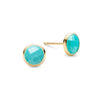 Grand Turquoise Stud Earrings in 14k Gold (December)