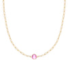 Grand 1 Pink Sapphire Adelaide Mini Necklace in 14k Gold (October)