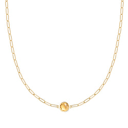 Grand 1 Citrine Adelaide Mini Necklace in 14k Gold (November)