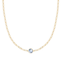 Grand 1 Aquamarine Adelaide Mini Necklace in 14k Gold (March)
