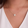 Greenwich Flower Opal & Diamond Necklace in 14k Gold (October)