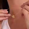 Greenwich Flower Citrine & Diamond Necklace in 14k Gold (November)