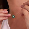 Greenwich Flower Emerald & Diamond Necklace in 14k Gold (May)