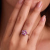 Greenwich Flower Pink Tourmaline & Diamond Ring in 14k Gold (October)