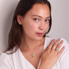 Greenwich Flower Peridot & Diamond Ring in 14k Gold (August)