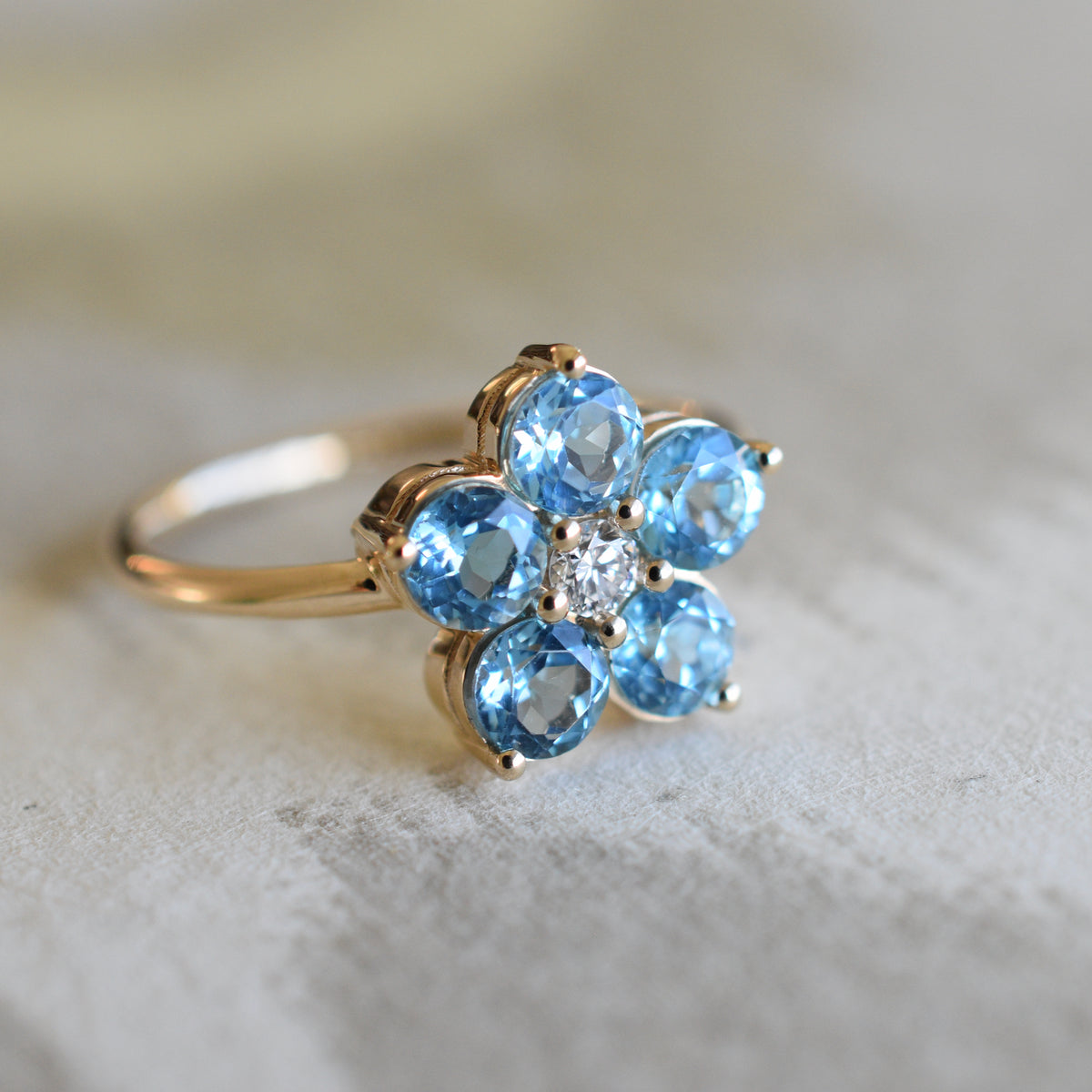 Flower birthstone ring shop