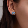 Greenwich 4 Nantucket Blue Topaz & Diamond Earrings in 14k Gold (December)