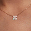 Greenwich 4 Opal & Diamond Necklace and Earrings Set in 14k Gold (October)