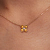 Greenwich 4 Citrine & Diamond Necklace and Earrings Set in 14k Gold (November)