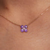 Greenwich 4 Amethyst & Diamond Necklace in 14k Gold (February)