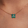 Greenwich 4 Emerald & Diamond Necklace and Earrings Set in 14k Gold (May)