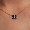 Greenwich 4 Sapphire & Diamond Necklace and Earrings Set in 14k Gold (September)