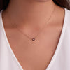 Greenwich Mini Flower Garnet & Diamond Necklace in 14k Gold (January)