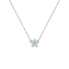 Greenwich Mini Flower Nantucket Blue Topaz & Diamond Necklace in 14k Gold (December)