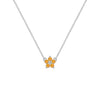 Greenwich Mini Flower Citrine & Diamond Necklace in 14k Gold (November)