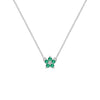 Greenwich Mini Flower Emerald & Diamond Necklace in 14k Gold (May)