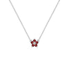 Greenwich Mini Flower Garnet & Diamond Necklace in 14k Gold (January)