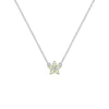 Greenwich Mini Flower Peridot & Diamond Necklace in 14k Gold (August)