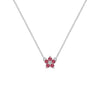 Greenwich Mini Flower Ruby & Diamond Necklace in 14k Gold (July)