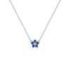 Greenwich Mini Flower Sapphire & Diamond Necklace in 14k Gold (September)