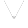 Greenwich Mini Flower White Topaz & Diamond Necklace in 14k Gold (April)