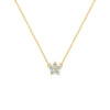 Greenwich Mini Flower Diamond Necklace in 14k Gold (April)