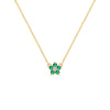 Greenwich Mini Flower Emerald & Diamond Necklace in 14k Gold (May)