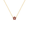 Greenwich Mini Flower Garnet & Diamond Necklace in 14k Gold (January)