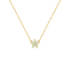 Greenwich Mini Flower Peridot & Diamond Necklace in 14k Gold (August)