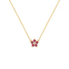 Greenwich Mini Flower Ruby & Diamond Necklace in 14k Gold (July)