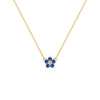 Greenwich Mini Flower Sapphire & Diamond Necklace in 14k Gold (September)