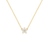 Greenwich Mini Flower White Topaz & Diamond Necklace in 14k Gold (April)