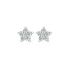 Greenwich Mini Flower Diamond Earrings in 14k Gold (April)