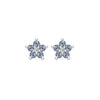 Greenwich Mini Flower Alexandrite & Diamond Earrings in 14k Gold (June)