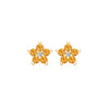 Greenwich Mini Flower Citrine & Diamond Earrings in 14k Gold (November)