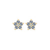 Greenwich Mini Flower Alexandrite & Diamond Earrings in 14k Gold (June)