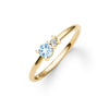 Greenwich Solitaire Aquamarine & Diamond Ring in 14k Gold (March)