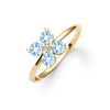 Greenwich 4 Aquamarine & Diamond Ring in 14k Gold (March)