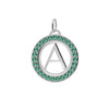 Letter & Emerald Pendant in 14k Gold (May)