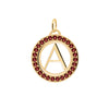 Letter & Garnet Pendant in 14k Gold (January)