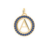 Letter & Sapphire Pendant in 14k Gold (September)