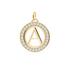 Letter & Aquamarine Pendant in 14k Gold (March)