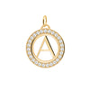 Letter & White Topaz Pendant in 14k Gold (April)